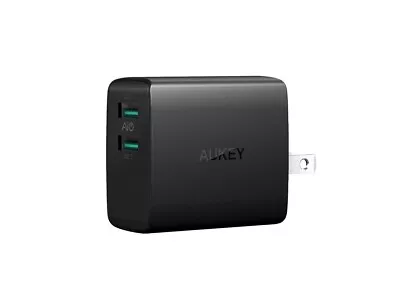 AUKEY - PAU42 Wall Charger Mini Compact Dual Port Adapter With Foldable Plug  • $9.99