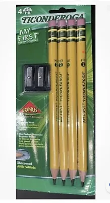 TICONDEROGA My First Pencils Wood-Cased #2 HB Soft Pre-Sharpened With Eraser • $10.79