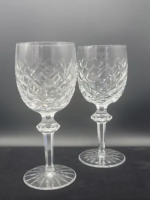 $75 • Buy Waterford Crystal (2) POWERSCOURT 10 Oz Water Goblets 7 1/2  EUC