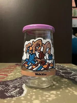Vintage Welch's Glass Jelly Jar #4 Walt Disney The THREE CABALLEROS 1990’s • $9.95