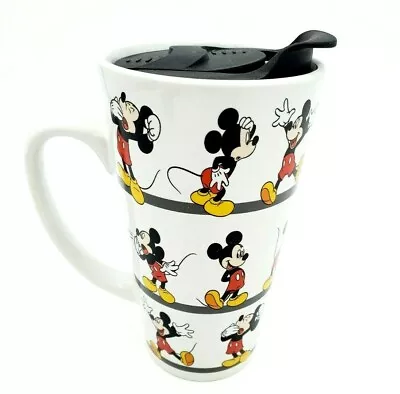 Disney Mickey Mouse Travel Tumbler With Lid 20oz Ceramic Mug New • $24.77