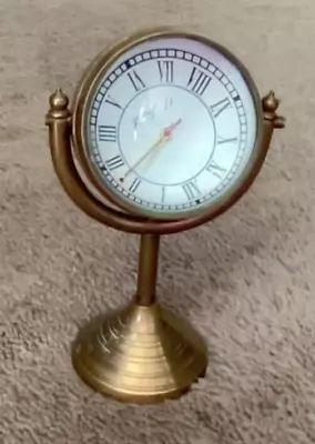 Antique Pedestal Clock. 17 Jewels. Maker Undetermined. 5  Tall. Rare. • $75.23