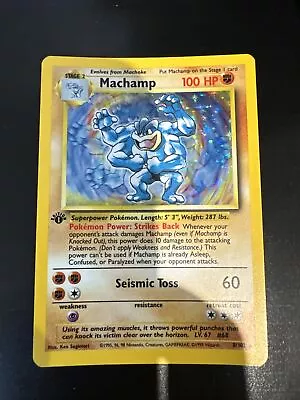 Pokémon TCG Machamp Base Set 8/102 Holo 1st Edition Holo Rare • £3.20