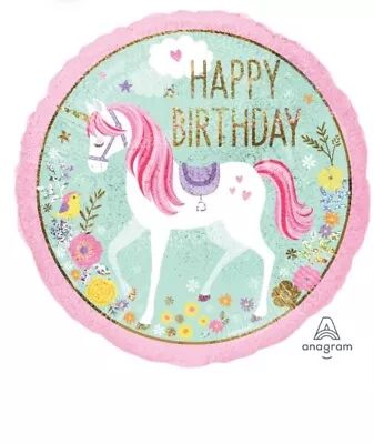 Anagram Foil 45cm (18 ) Holographic Magical Unicorn Birthday - 2 Sided • $5.95