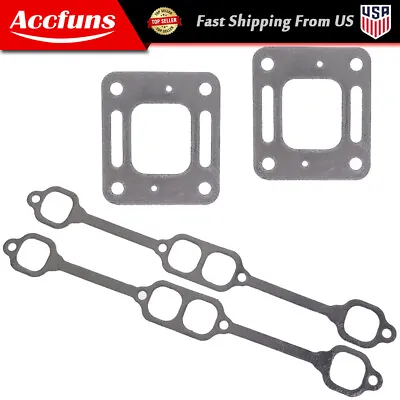 Fit For Mercruiser 5.0 5.7 350 Mag Riser Block V8 Elbow Exhaust Gasket Manifold • $11.89