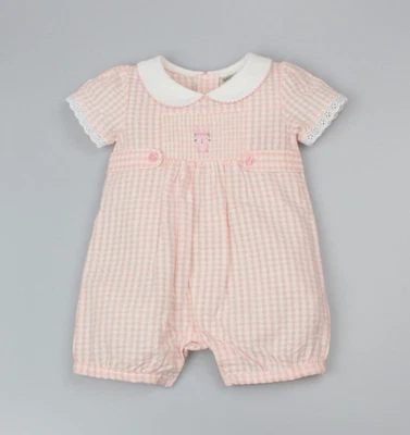 £11 • Buy Baby  Girls Bunny Smocked Gingham Romper