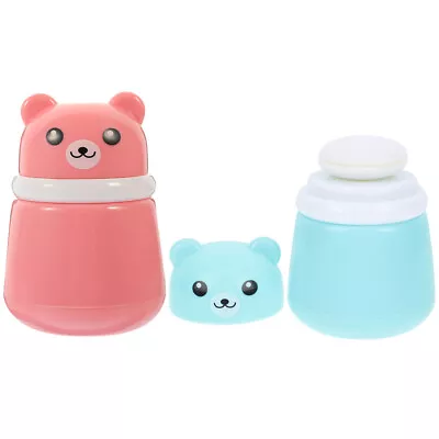 2Pcs Bear Powder Puff Bottle & Box Set For Home & Travel-ME • £11.88