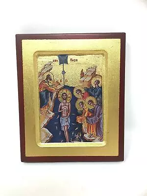 £14.95 • Buy Baptism Of Jesus Christ Picture Hanging Icon Style Religious Wall Plaque Decor