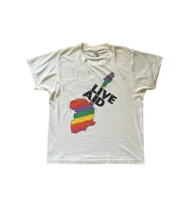 Vintage 1985 Live Aid Screen Stars T-Shirt Size Large • $75