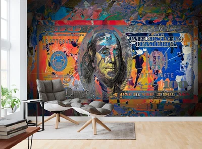 £100.74 • Buy Dollar Banknote Wallpaper Photo Wall Mural Abstract Kids Teenager's Boy's Room