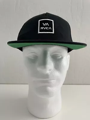 RVCA Boys Fit Black Mesh Back Snapback Adjustable Trucker Baseball Hat Cap OSFA • $11.99