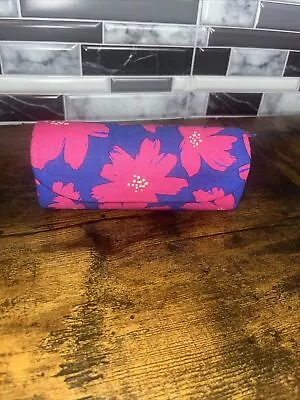 Vera Bradley EYEGLASS Case ART POPPIES Sunglasses HARD Pink Blue • $17.95