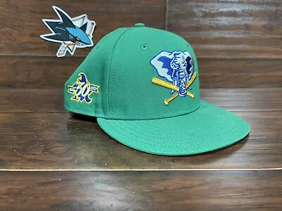 Oakland Athletics Stomper Green Fitted 7 3/4 Blue Undervisor New Era Hat Club • $59.95