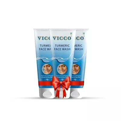 Vicco Turmeric Face Wash Pimples & Blackheads For Acne Prone Skin 70gm Pack Of 3 • $18.99