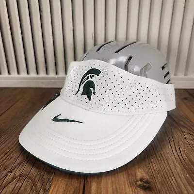 Nike Michigan State Spartans Visor White Golf Tennis Sports College Team Logo • $15