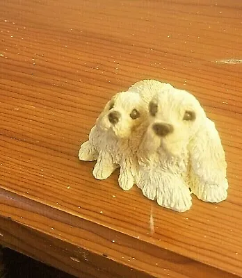 Vintage Stone Critter Littles – Cocker & Pup Yellow (United Design Corp) (USA) • $6