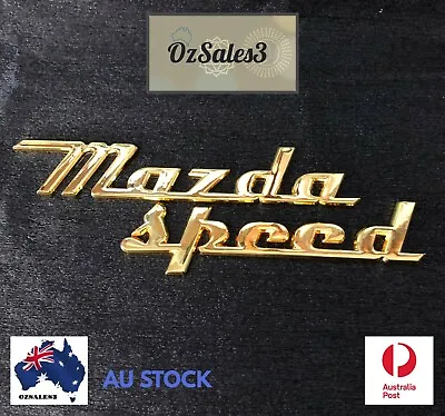 MAZDA Logo (Metal) Mazdaspeed Emblem Gold Color Retro RX2 RX4 RX7 MX5 236 JDM • $19.99