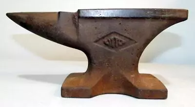 Vintage Solid Cast Iron 4  Tall 8 3/4 Pound Anvil W/Maker's Mark Mid 1900s • $24.95