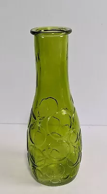 Vintage Mid-Century DPS Circles Vase Green Glass • $12