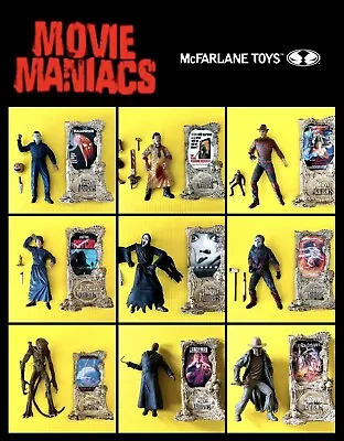 Mcfarlane Movie Maniacs Lot LeatherFace Freddy Michael Jason Jeepers Candyman • $249