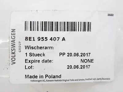 OEM Audi 8E1-955-407-A Driver Side Windshield Wiper Arm 02-04 A4 02-04 S4 02 RS4 • $80.67