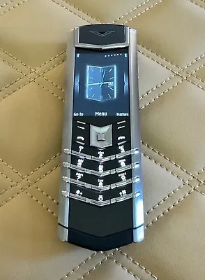 VERTU Signature S Stainless Steel Black Calf Leather Global GSM Luxury Phone • $2999.99