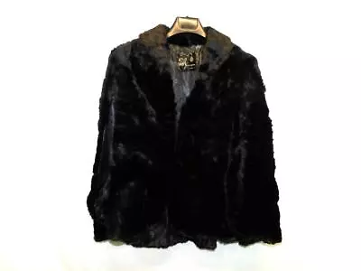 Vintage BA Fur Co Nassau NY Black Fabbit Fur Cape Coat Arm Holes Hook Front OS • $34.99