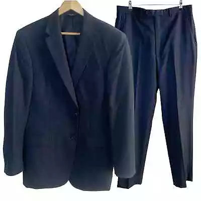 JoS A Bank Tailored Fit Sz 42L 2-Piece Houndstooth Sportcoat & Pant Suit Navy • $62.30