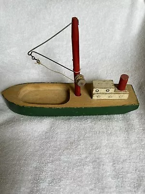  Vintage Wooden Toy Barge 11 3/4  X 3 3/4  (early 40's)                          • $67