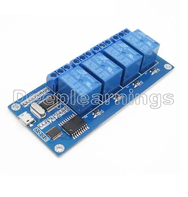 MICRO USB 5V 4-Channel Relay Module USB Control Relay Module Serial Port • $6.98