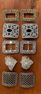 Antique Art Deco Lot Of 6 Cut Steel Buckle Shoe Clips France  • $49