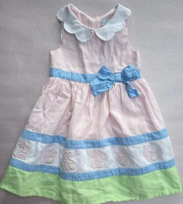 Baby Girls Maggie & Zoe Dress 2 Years Pink Full Skirt Easter Bunny Dress • £7