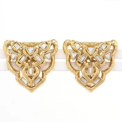 YVES SAINT LAURENT AUTHENTIC Vintage Bijou Earrings Material Plating Womens • £148.04