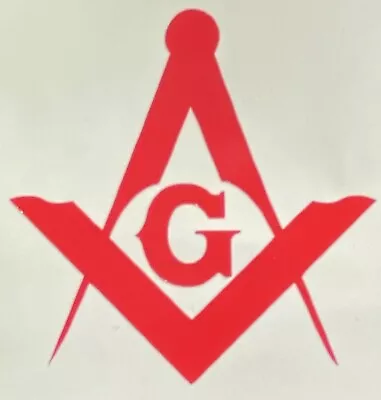 Freemasonry Emblem Sticker Die Cut Decal Freemason Masonic. 3” X 3”- Red • $2.99