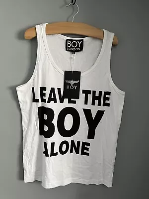 Boy London Leave The Boy Alone Print Vest Top White Size Small BNWT Brand New • £29.99