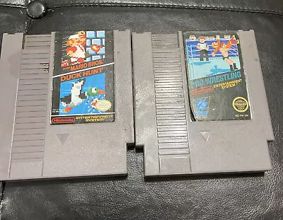 Pro Wrestling - Nintendo NES Game And Mario Bros Duck Hunt NES Lot Of 2 • $30.96