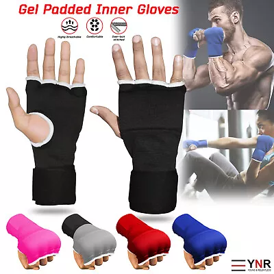 Gel Gloves Boxing Padded Inner Punch Bag Hand Quick Wraps UFC Gear MMA Protector • £7.89