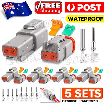 5Pack Waterproof Deutsch DT 2 Way Pin Male Female Kit Electrical Connector Plug • $7.95