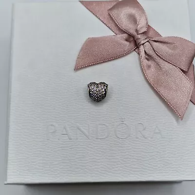 £16 • Buy Genuine Pandora Clear Pave Heart Charm ALE 925 #791052CZ