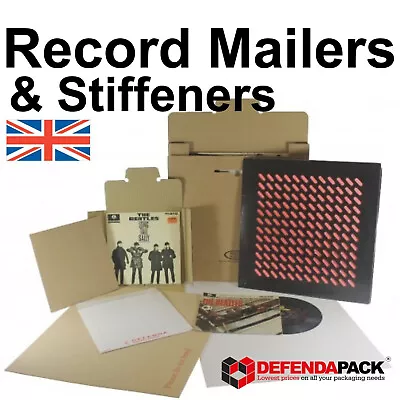 12  LP Vinyl Albums 7  Singles Record Mailers Stiffeners Pads Cardboard MusicMax • £1.04