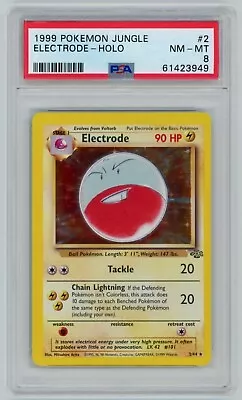 Electrode Holo PSA 8 1999 Pokemon Jungle #2 2/64 • $9.99