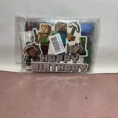 Minecraft Pixel Style Gamer Birthday Party Supplies For Game Fans With Backdrop • $1.50