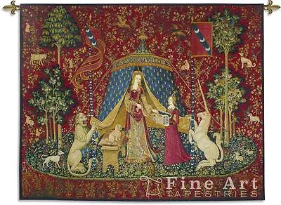 62x50 LADY & UNICORN Sense Of Desire Medieval Tapestry Wall Hanging • $300