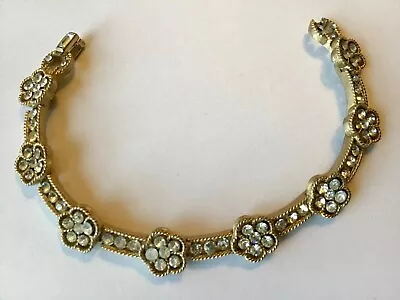 Vintage Crown Trifari Signed Clear Rhinestone Bracelet X2 • $59