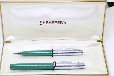 Sheaffer Vintage Green Cartridge Fill Fountain Pen & Pencil Set In Orig Box • $25