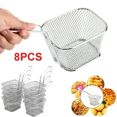 £10.29 • Buy 8PCS/Set Kitchen Mini Chip Baskets Mini Fryer Serving Food Presentation Basket