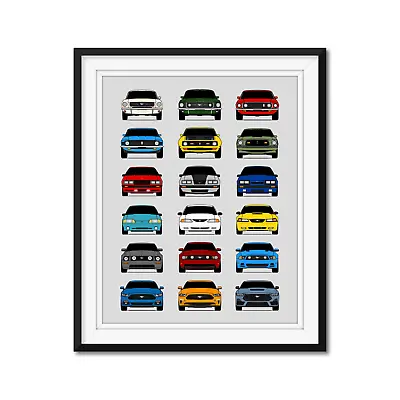 Ford Mustang Generations Poster Print History Mustang (S550 S650 SN95 S197) • $86.99