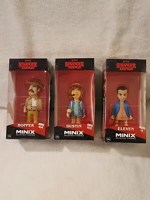 **NEW** Stranger Things Figurines Dustin Hopper Eleven Collectible MINIX SET • $98.94