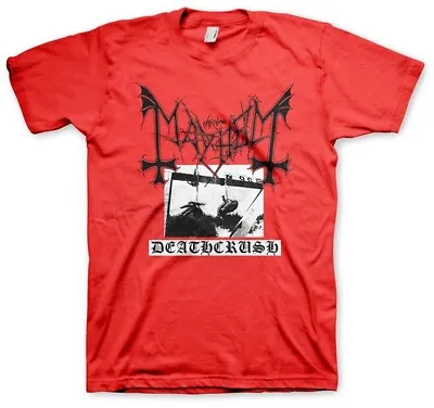 Mayhem - Deathcrush - Red T-Shirt - Size Medium M - NEW OFFICIAL - Black Metal • $24.99