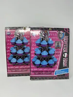 NEW (Lot Of 2) Monster High 3 Tier Cupcake Stand 12 In Wide X 16.5 In High • $14.99